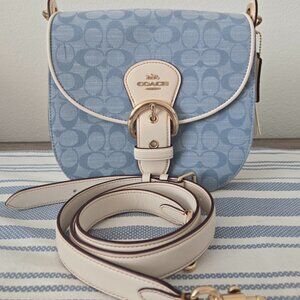 COACH C8514 - KLEO SHOULDER BAG 23 IN SIGNATURE CHAMBRAY IM/LIGHT DENIM/CHALK